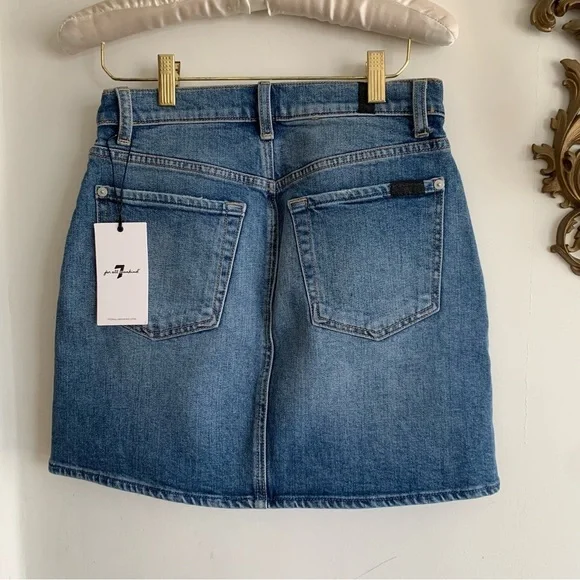 7 FOR ALL MANKIND DENIM JEAN MINI SKIRT